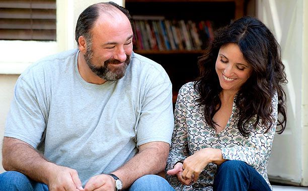 ENOUGH SAID James Gandolfini, in one of his final roles before his untimely death, as Albert, and Julia Louis-Dreyfus as Eva