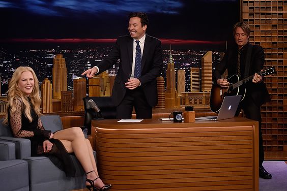 Nicole Kidman; host Jimmy Fallon and Keith Urban during a segment on "The Tonight Show Starring Jimmy Fallon