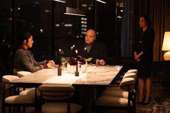 (L-R): Alaqua Cox as Maya Lopez and Vincent D'Onofrio as Wilson Fisk/Kingpin in Marvel Studios' Echo, releasing on Hulu and Disney+. Photo by Chuck Zlotnick Marvel Studios 2023. All Rights Reserved.8BI