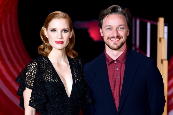 Jessica Chastain and James McAvoy attending the IT Chapter Two European Premiere held at The Vaults in Waterloo, London.