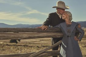 Harrison Ford as Jacob Dutton and Helen MIrren as Cara Dutton in 1923 streaming on Paramount+ 2022. Photo Credit: James Minchin III/Paramount+