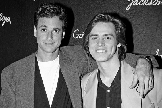 THE COMEDY STORE'S 20TH BIRTHDAY -- Pictured: (l-r) Bob Saget, Jim Carrey