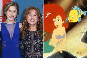 Jodi Benson (2nd from R), her husband Ray Benson (L) and kids McKinley Benson (R) and Delaney Benson (2nd from L) arrive for the Disney premiere of "Ralph Breaks The Internet"; THE LITTLE MERMAID, Ariel, Flounder, 1989