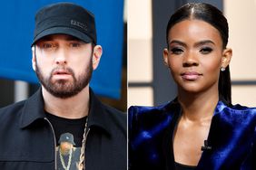 Eminem a.k.a. Marshall Bruce Mathers III attends a ceremony honoring Curtis "50 Cent" Jackson with a star on the Hollywood Walk of Fame on January 30, 2020 in Hollywood, California; Candace Owens is seen on set of "Candace" on October 04, 2021 in Nashville, Tennessee. The show will air on Tuesday, October 5th.