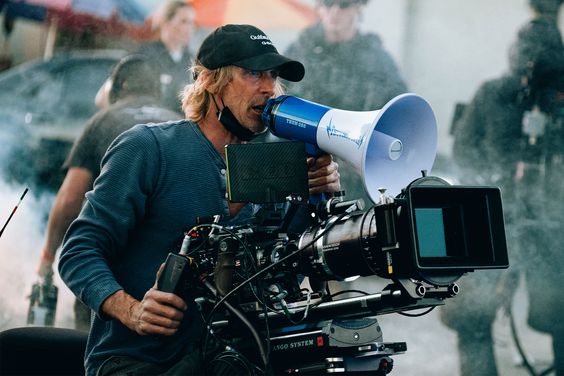 Director Michael Bay on the set of Ambulance