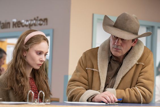 "FARGO" -- "Blanket" -- Year 5, Episode 8 (Airs Jan 2) Pictured: Juno Temple as Dorothy Ã¢ÂÂDotÃ¢ÂÂ Lyon, Jon Hamm as Roy Tillman