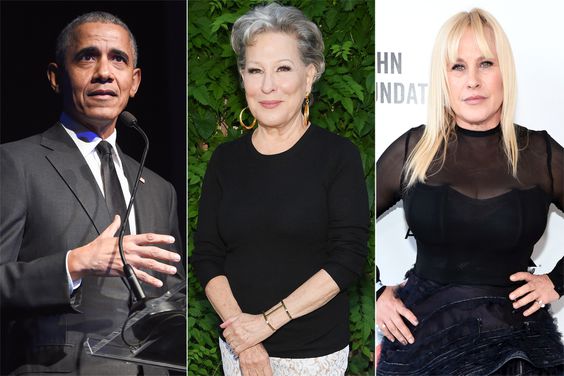 Barack Obama, Bette Midler, Patricia Arquette