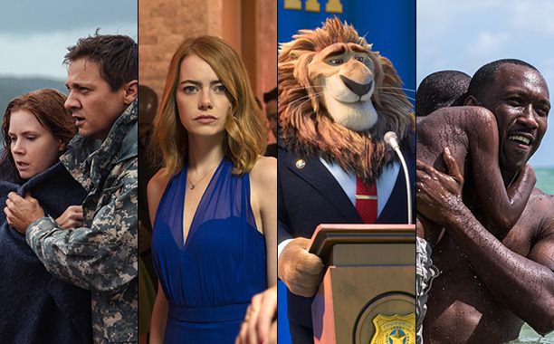 ALL CROPS: Arrival / La La Land / Zootopia / Moonlight split