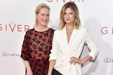 Actress Meryl Streep (L) and Louisa Gummer attend "The Giver" premiere at Ziegfeld Theater on August 11, 2014 in New York City. 