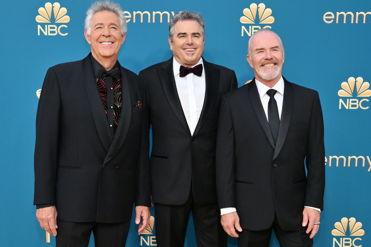 Barry Williams, Christopher Knight, and Mike Lookinland at the 74th Primetime Emmy Awards held at Microsoft Theater on September 12, 2022 in Los Angeles, California. (Photo by Michael Buckner/Variety via Getty Images)