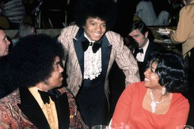 American singer Michael Jackson (1958 - 2009) with his parents, Katherine and Joseph, at the Golden Globes, held at the Century Plaza Hotel, Los Angeles, 28th January 1973. 
