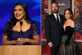 Split photo of Mindy Kaling and Ben Affleck and Jennifer Lopez 