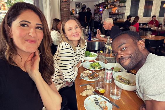 D'Arcy Carden, Kristen Bell and William Jackson Harper Good Place reunion