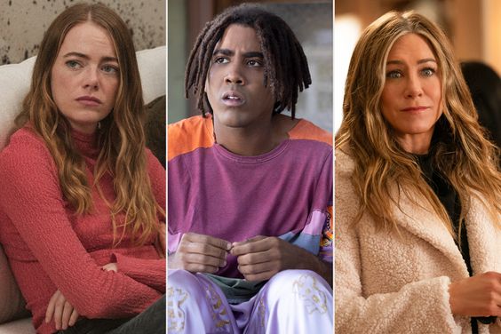 Emma Stone in 'The Curse', Jharrel Jerome in 'I'm a Virgo,' and Jennifer Aniston in 'The Morning Show'