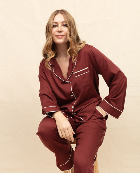 Fitzrovia Rust Brown Pyjama Set