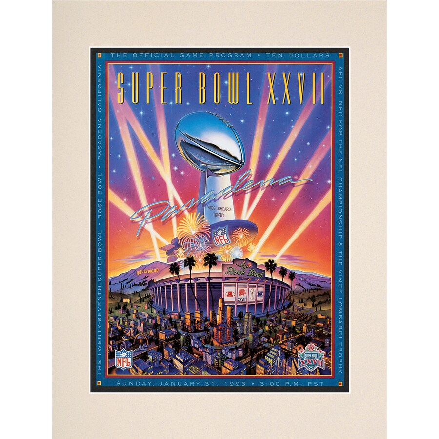 1993 Cowboys vs Bills 10.5" x 14" Matted Super Bowl XXVII Program