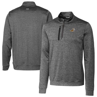 Men's Akron RubberDucks  Cutter & Buck Gray Big & Tall Stealth Heathered Quarter-Zip Pullover Top