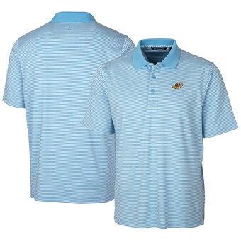 Men's Akron RubberDucks  Cutter & Buck Powder Blue Forge Tonal Stripe Stretch Polo