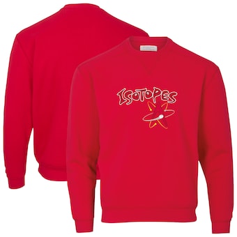 Men's Albuquerque Isotopes Red Essential Fleece Crewneck Pullover Sweatshirt