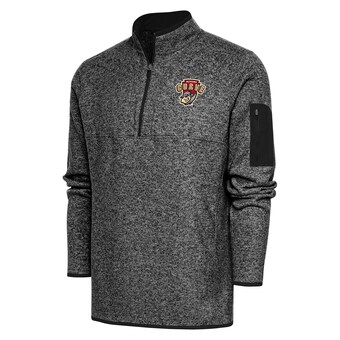 Men's Altoona Curve  Antigua Heather Black Big & Tall Fortune Quarter-Zip Pullover Jacket