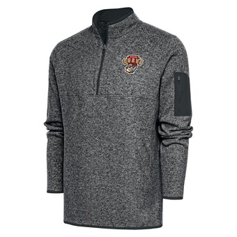 Men's Altoona Curve  Antigua Heather Gray Big & Tall Fortune Quarter-Zip Pullover Jacket