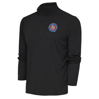 Men's Amarillo Sod Poodles  Antigua Charcoal Tribute Quarter-Zip Pullover Top