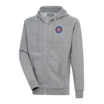 Men's Amarillo Sod Poodles  Antigua Heather Gray Victory Full-Zip Hoodie