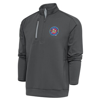 Men's Amarillo Sod Poodles  Antigua Pewter Generation Quarter-Zip Pullover Top