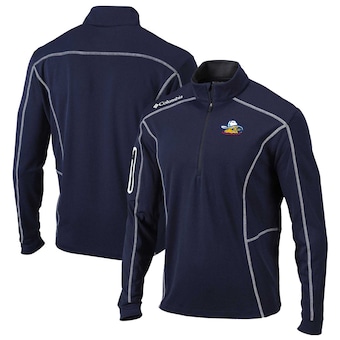 Men's Amarillo Sod Poodles  Columbia Navy Omni-Wick Shotgun Quarter-Zip Pullover Top