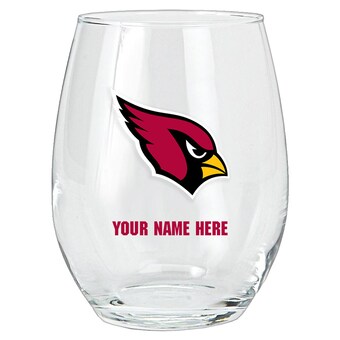 Arizona Cardinals 15oz. Personalized Stemless Glass Tumbler