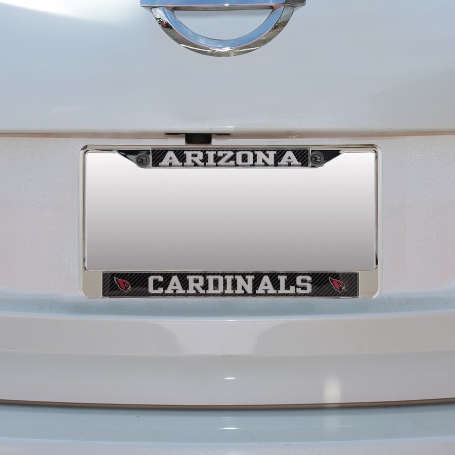 Arizona Cardinals Carbon Small Over Large Metal Acrylic Cut License Plate Frame