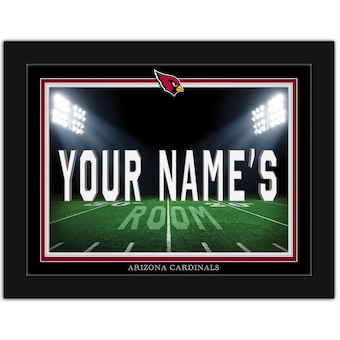 Arizona Cardinals Black 12'' x 16'' Personalized Framed Field Spotlight Print