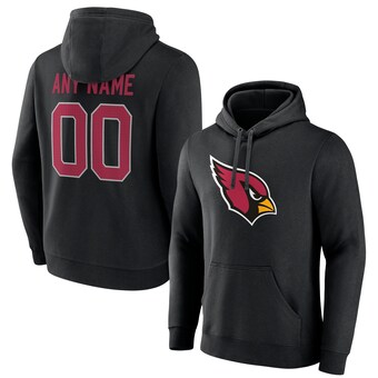 Men's Arizona Cardinals Black Team Authentic Personalized Name & Number Pullover Hoodie