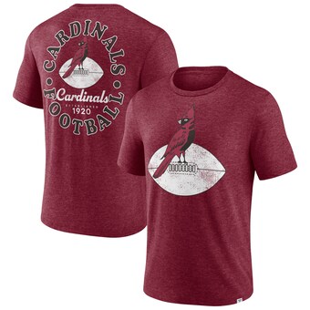 Men's Arizona Cardinals Fanatics Heather Cardinal Oval Bubble Tri-Blend T-Shirt