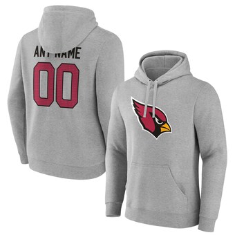 Men's Arizona Cardinals Heathered Gray Team Authentic Custom Pullover Hoodie