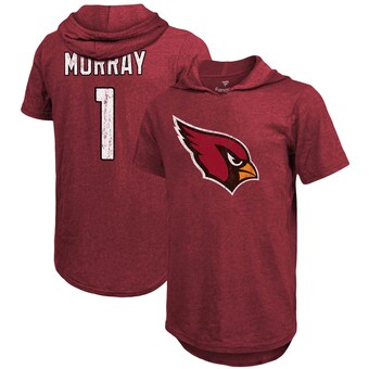 Men's Arizona Cardinals Kyler Murray Majestic Threads Cardinal Player Name & Number Tri-Blend Hoodie T-Shirt