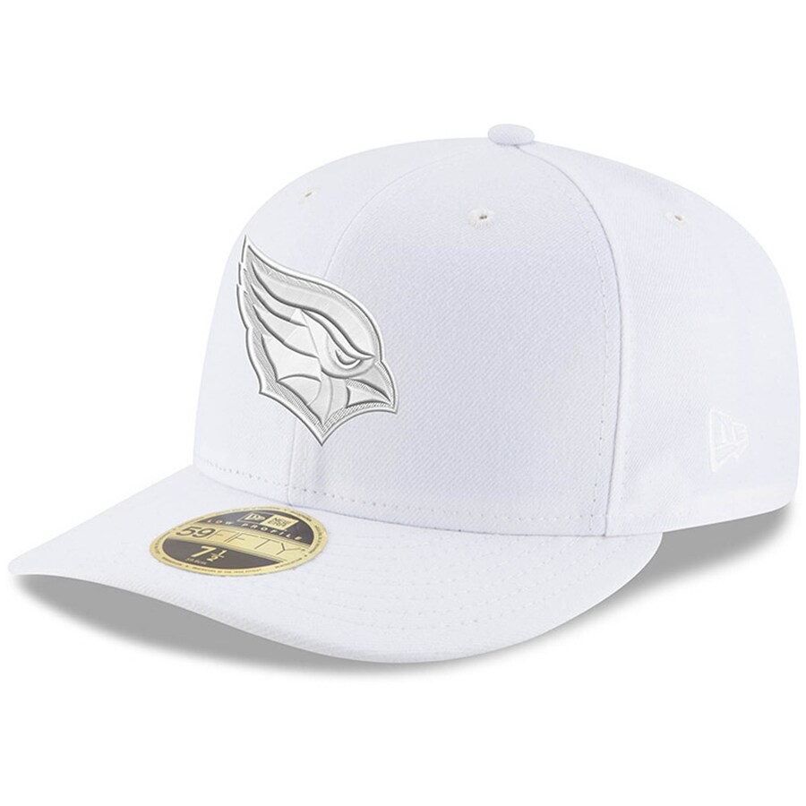Men's Arizona Cardinals New Era White on White Low Profile 59FIFTY Fitted Hat
