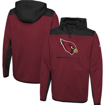 Men's Arizona Cardinals New Era Cardinal Combine Authentic Hard Hitter Pullover Hoodie