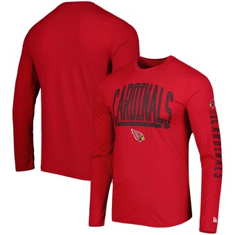 Men's Arizona Cardinals New Era Cardinal Combine Authentic Home Stadium Long Sleeve T-Shirt