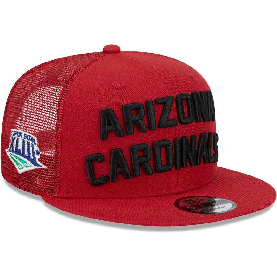 Men's Arizona Cardinals New Era Cardinal Stacked Trucker 9FIFTY Snapback Hat