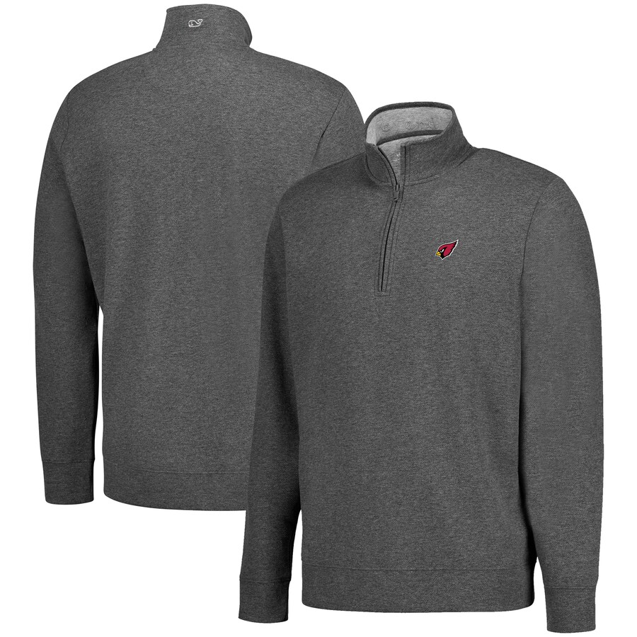 Men's Arizona Cardinals Vineyard Vines Charcoal Saltwater Tri-Blend Quarter-Zip Top