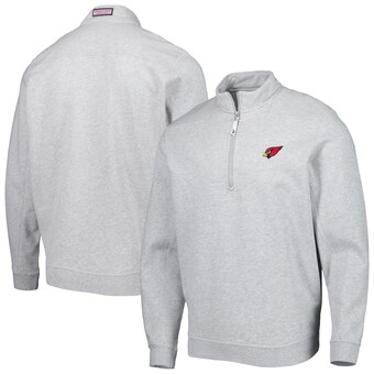 Men's Arizona Cardinals Vineyard Vines Heather Gray Shep Shirt Quarter-Zip Sweatshirt