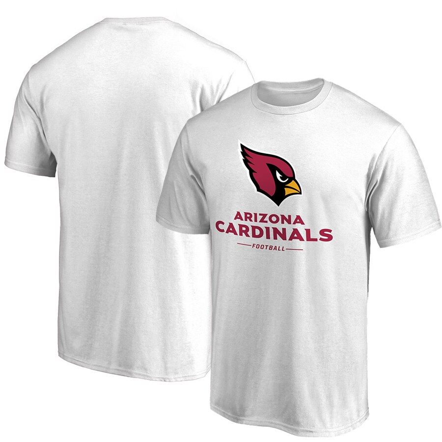 Men's Arizona Cardinals White Team Lockup T-Shirt