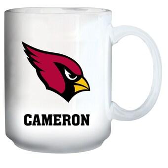 Arizona Cardinals White 15oz. Personalized Mug