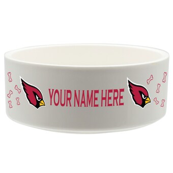 Arizona Cardinals White 20oz. Personalized Pet Bowl