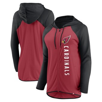 Women's Arizona Cardinals Fanatics Cardinal/Black Forever Fan Full-Zip Hoodie