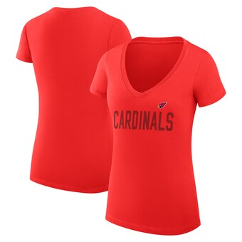 Women's Arizona Cardinals G-III 4Her by Carl Banks Cardinal Dot Print V-Neck Fitted T-Shirt