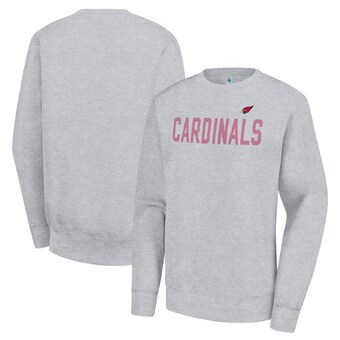 Women's Arizona Cardinals  G-III 4Her by Carl Banks Heather Gray Dot Print Team Graphic Fleece Pullover Sweatshirt