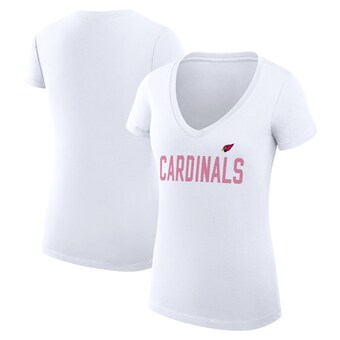 Women's Arizona Cardinals G-III 4Her by Carl Banks White Dot Print V-Neck Fitted T-Shirt