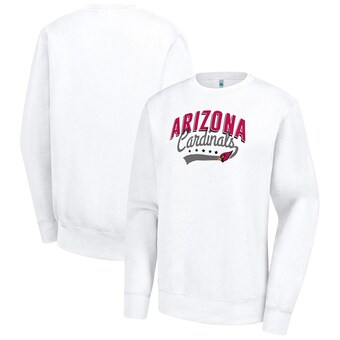 Women's Arizona Cardinals  G-III 4Her by Carl Banks White Filigree Logo Graphic Fleece Pullover Sweatshirt